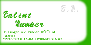 balint mumper business card